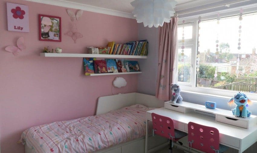 Twin Girls Pink and Blue Bedroom