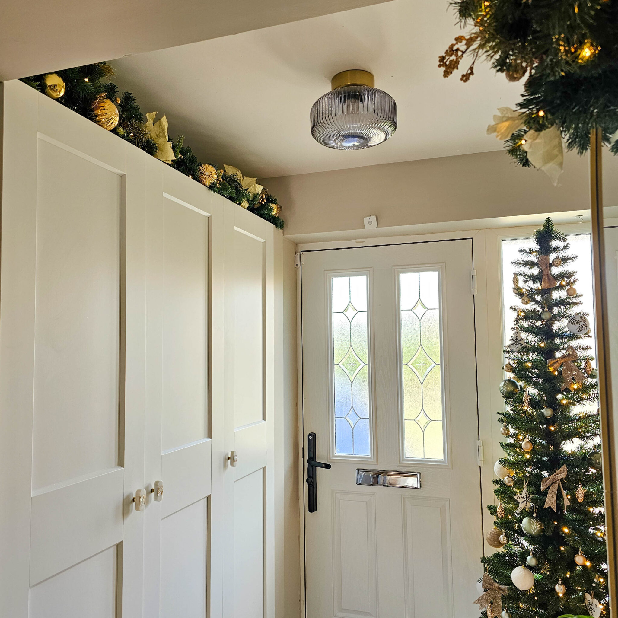 Our Christmas Hallway Decorations - Gold and Cream Christmas