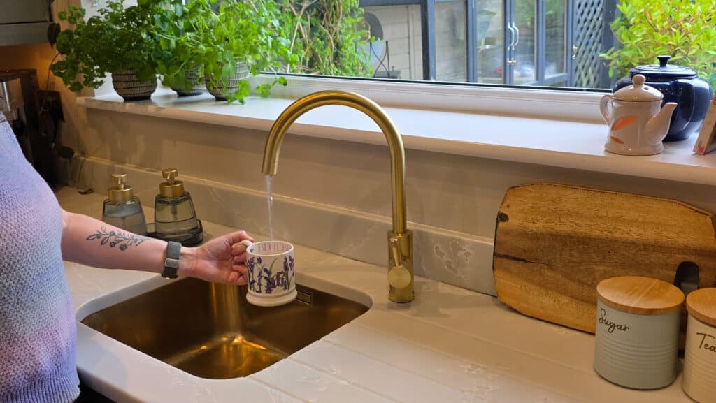QETTLE boiling water tap review. QETTLE tap in brass